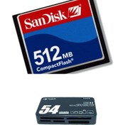 Resim 512 MB Compact Flash Hafıza Kartı - USB 2.0 Cf Kart Okuyucu 