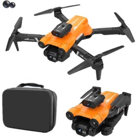 Resim GÜMRÜK BEY JSS17 Katlanabilir 4K Kameralı Çift Lensli FPV Drone 3 Modlu 360° Dönebilen LED Işıklı RC Quadcopter 
