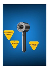 Resim 5 Adet Yedek Filtreli Yüksek Basınç Özellikli Duş Başlığı Su Tasa Gri 