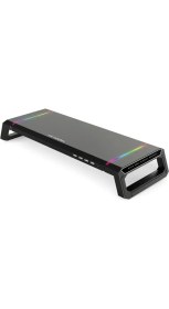 Resim Monozone Laptop Sehpası Rgb 4 USB Hub Yükseklik Ayarlı Monitör Standı Bilgisayar Monitör Yükseltici 
