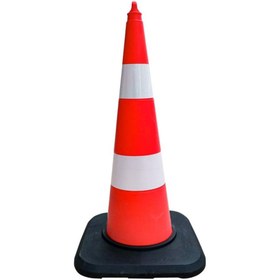 Resim İleri Trafik TPE Trafik Konisi 90 cm Ağırlıklı Çift Reflektifli Trafik Dubası 