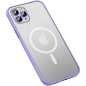 Resim Gpack Apple Iphone 11 Pro Max Kılıf Mokka Tacsafe Lens Korumalı Hassa Tuş Mat Yüzey Mor 