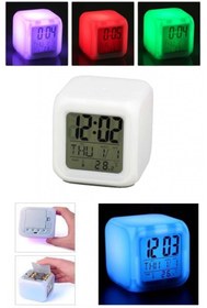 Resim Epilons Renk Değiştiren Dijital Alarm Küp Saat 