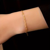 Resim Bayanlar için Zarif ve Sade Tarzda, Altın Parlak Zincir Bilezik, Günlük Kullanım İçin Moda Zarif Bilezik, Mükemmel Hediye 