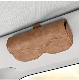 Resim Xuweiwei Kahverengi Güneşlik Tutucu Klips - Ayarlanabilir, Güvenli Tutuş, Araç İçi 