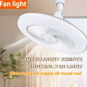 Resim 10 İnç Soket Tavan Fanı Işığı Uzaktan Kumandalı - 50W, Üç Hız, 3 Renk (3000K-6500K), Ayarlanabilir LED Işık Ampulü Fan Vida İçin Yatak Odası, Mutfak, Depo, Dolap - Kablosuz, E26 Soket, Beyaz, Oda Tavan Fanı | Modern Tavan Fanı | Şık Beyaz Işık 