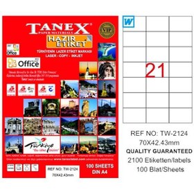 Resim Tanex Laser Etiket 100 YP 70x42.43 Laser-Copy-Inkjet TW-2124 