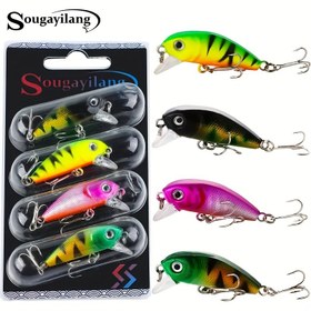 Resim 4'lü Crankbait Balıkçılık Yem Seti - Dayanıklı ABS, Gerçekçi Yüzme Hareketi & Tuzlu ve Tatlı Su Balıkçılığı için Canlı Tasarım 