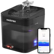 Resim WF004 Akıllı Kedi Köpek Su Sebili Su Şelalesi Su Pınarı, Uv Su Filtrelemeli - Smart Wifi - Tuya App, Bpa Içermez,ultra Sessiz (Siyah) 