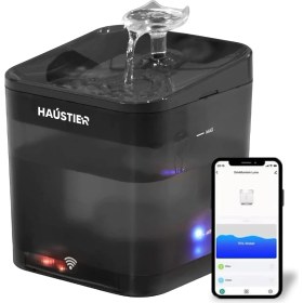 Resim WF004 Akıllı Kedi Köpek Su Sebili Su Şelalesi Su Pınarı, Uv Su Filtrelemeli - Smart Wifi - Tuya App, Bpa Içermez,ultra Sessiz (Siyah) 