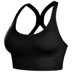 Resim Siyah Spor İç Çamaşırı Kadın Yeleği Koşu Şekli Yoga Güzellik Sırt Spor Sutyeni Yüksek Mukavemetli Darbeye Dayanıklı Ayar Toplamak Siyah 