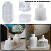 Resim 3 adet/set Oval Silikon Kalıp, Çok Yönlü Dekoratif Tepsiler, Vazolar ve Kavanozlar Oluşturun, DIY Epoksi Reçine, Beton, Alçı, Takı Sergileme, El Sanatları ve Ev Dekorasyonu için Mükemmel 