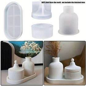 Resim 3 adet/set Oval Silikon Kalıp, Çok Yönlü Dekoratif Tepsiler, Vazolar ve Kavanozlar Oluşturun, DIY Epoksi Reçine, Beton, Alçı, Takı Sergileme, El Sanatları ve Ev Dekorasyonu için Mükemmel 