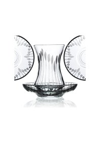 Resim Decocia S03 12 Kişilik 24 Parça Çay Seti 135cc Vega Desenli Şeffaf 