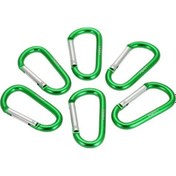 Resim Pazly Lixada 6'lı D Şekilli Alüminyum Karabina Seti - Yeşil, Hafif Ve Dayanıklı 
