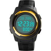 Resim Skmeı 1729 Qıbla Takvim Çok Fonksiyonlu Elektronik Izle (Altın ve Siyah) (Yurt Dışından) 