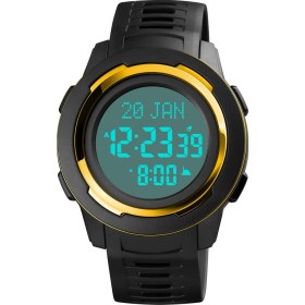 Resim Skmeı 1729 Qıbla Takvim Çok Fonksiyonlu Elektronik Izle (Altın ve Siyah) (Yurt Dışından) 