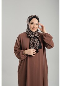 Resim Giverny Gold Desenli Şal Kesik Elyaf Pamuksu Leopar Dijital Baskılı 202125 03 Gold 
