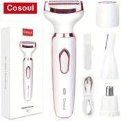 Resim Kadınlar için Cosoul 4-in-1 Elektrikli Saç Giderici - Taşınabilir Manuel ve Hacimli Saç Giderme, USB Şarj Edilebilir Pil, Yüz, Kollar, Bacaklar, Vücut - Ağrısız ve Taşınabilir Saç Giderme Aracı, Elektrikli Saç Giderici, Yüz Saç Giderme, Şık Tasarım, Çok Yönlü Saç Aracı 