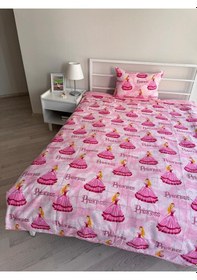 Resim Tek Kişilik Çift Taraflı Nevresim Ve 1 Adet Yastık Kılıfı Pembeprenses 