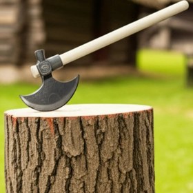 Resim Kayı (Iyı) Damgalı Nacak, Ay Balta – Çekiç Başlı, Küçük Boy, Ahşap Saplı 40 cm 