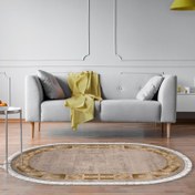 Resim Kaymaz Taban Djt Salon Halısı Trend Saçaklı Oval Modern 691M Dekoreko