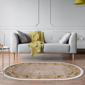 Resim Kaymaz Taban Djt Salon Halısı Trend Saçaklı Oval Modern 691M 