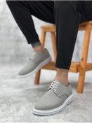 Resim Genel Markalar BA0003 Bağcıklı Klasik Spor Koyu Gri Renk Keten Yüksek Taban Casual Erkek Ayakkabı 
