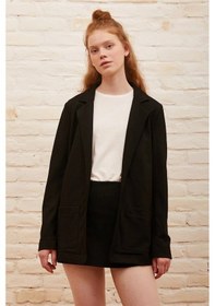 Resim Çift Cepli Önü Açık Blazer Ceket Siyah 