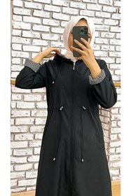 Resim Vibeys Collection Içi Çizgili Ve Kendinden Astarlı Su Geçirmez Kadın Trençkot 