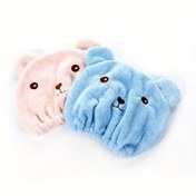 Resim 2 Adet Sevimli Karikatür Ayı Mikrofiber Saç Havlusu Sarma - Hızlı Kuruyan, Yumuşak ve Emici Kıvırcık, Uzun ve Kalın Saçlar İçin, Pembe & Mavi Peluş Tasarım Elastik Bant ile 