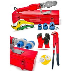 Resim Profesyonel Pprc Boru Kaynak Mini Makina Seti Plastik Boru Kaynak Makinesi Maşalı Boru Makaslı Set 
