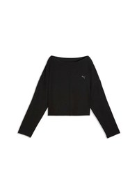 Resim Puma Cloudspun Rıb Slouch Kadın Geniş Kesim Üst 528675 01 Siyah 