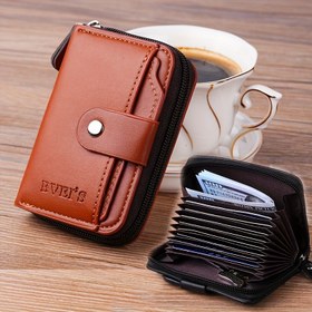 Resim Erkekler için 12 Kart Yuvası Yüksek Kaliteli Bozuk Para Cüzdanı Çoklu Kart Yuvalı PU Erkek Cüzdanı Seyahat Belgesi Kılıfı Hem Erkeklere Hem Kadınlara Uygun Evrensel Para Klipsi ve Bozuk Para Çantası 