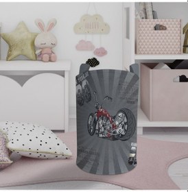 Resim Mekta Home Bebek Ve Çocuk Odası Motor Desenli Oyuncak Sepeti Renkli Çok Renkli 