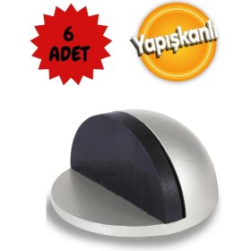 Resim Sözer Orman 6'lı Yarımay Kapı Stoperi Tamponu Yapışkanlı Metal Kapı Stopu Saten 