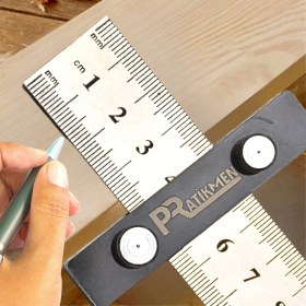 Resim Pratikmen Hassas Ayarlanabilir Çizme, Işaretleme ve Sabitleme Cetveli 30 cm 