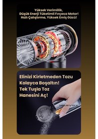 Resim Harvox 18000 Pa Güçlü Araç Süpürgesi Taşınabilir, 6000 Mah, Üflemeli, Çantalı Gri-kahve 