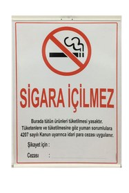 Resim AND Sigara Içilmez 50x70 Cm Çıtalı 