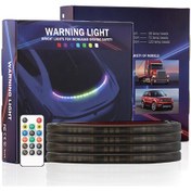 Resim Cbtx Ar08 80cm Araba Ön Tampon Izgarası Bluetooth Rgb Dekoratif Lamba Uzaktan Kumanda İle 5050 Led Drl Işık Şeridi 