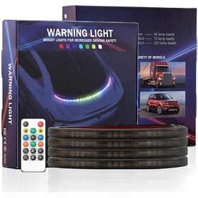 Resim Cbtx Ar12 120 Cm 5050 Led Bluetooth Rgb Araba Drl Işık Şeridi Ön Tampon Izgarası Uyarı Işığı Uzaktan Kumanda İle 