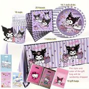 Resim 51 adet Sanrio Noel Tatili Doğum Günü Parti Malzemeleri, for Kuromi Doğum Günü Parti Sofra Seti, Doğum Günü Parti Süsleri, Tabaklar, Hediye Çantaları, Bardaklar, Masa Örtüleri, Şenlikli Parti Sahne Süsleri, Piknik Parti Süsleri, Parti Malzemeleri Ev için Noel Süsleri 