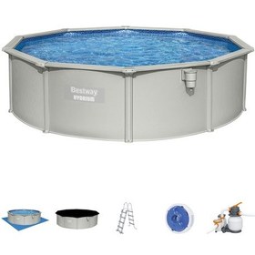 Resim Bestway 56384 Hydrium Çelik Duvarlı Prefabrik Yer Üstü Havuz Seti 4,57 M X 1,22 M 