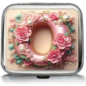 Resim Dashanshop Kompakt Mini Metal O Mangal - Kapaklı Gül Desenli Cep Boy Seyahat 