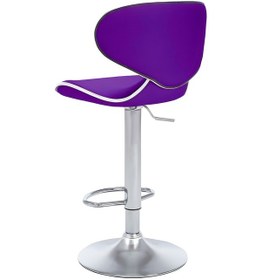 Resim Bürocci Zen Bar Taburesi - Mor Modern Deri Metal Ataklı Yüksek Tezgah Sandalyesi - 9549s0515 Mor 