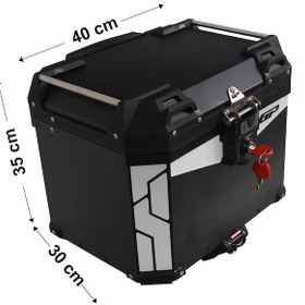 Resim Gp Kompozit Universal 37 Lt Alüminyum Motosiklet Çantası Siyah Siyah 