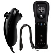 Resim Gajeena Wii Oyun Konsolu İki El Kolu Düz + Eğimli - Siyah, Oyun Severler İçin Taşınabilir, Eğlenceli Oyun Deneyimi 