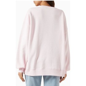 Resim Rotate Birger Christensen Heavy Organik Kot Pembe, Oversize Baskılı Kadın Sweatshirt Açık Pembe 