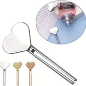 Resim 1 adet Metal Diş Macunu Sıkacağı, Kalp Şekilli Tüp Sıkacağı, Tüp Basınçlı Tüp Rulosu Dağıtıcısı Rulosu Diş Macunu Kozmetik Yağ Krem Boya Sıkacağı Günlük Yaşam Tüp Sıkma Yardımcıları 