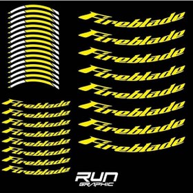 Resim Honda Uyumlu Motorsiklet Fireblade Sarı Jant Şeridi Jant İçi Yazılı 17 Inc Çok Renkli 